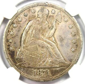 1871 年着席リバティ銀貨 1 ドル硬貨。認定 NGC AU 詳細 - レアコイン｜WORLD RESOURCE【KING店】