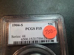 PCGS F-15 1904-S 理髪店 ハーフダラー ベリー タフ デート｜WORLD RESOURCE【KING店】