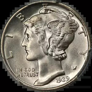 1939-P マーキュリーダイム PCGS MS67 FB 極上のアイアピール ストロングストライク|WORLD RESOURCE【KING店】