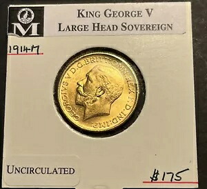 オーストラリア 1914 年 メルボルン造幣局 フルゴールド ソブリン コイン UNC