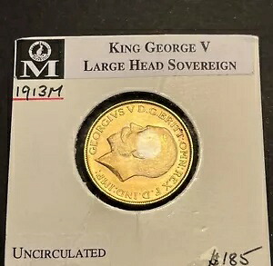 オーストラリア 1913 メルボルン造幣局フル ゴールド ソブリン コイン UNC 413,325円
