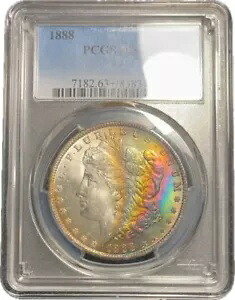 1888 $1 モーガン シルバー ダラー PCGS MS63+ レインボー / トーン｜WORLD RESOURCE【KING店】