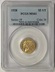 1928 インディアン ヘッド クォーター イーグル ゴールド $2.5 MS 61 PCGS｜WORLD RESOURCE【KING店】