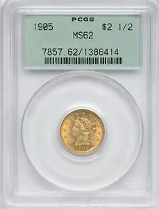 1905 リバティ ヘッド クォーター イーグル $2.5 ゴールド PCGS MS62 OGH｜WORLD RESOURCE【KING店】