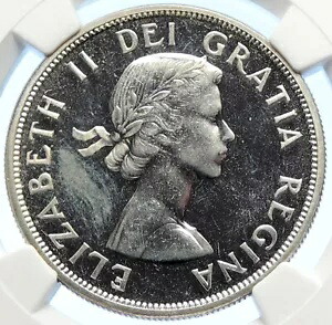 1962 カナダ w イギリス クイーン エリザベス 2 世 オールド ボイジャー シルバー ダラー コイン NGC i106335｜WORLD RESOURCE【KING店】