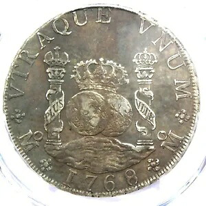 1768 メキシコ ピラー ドル 8 レアル銀貨 (8R) - 認定 PCGS AU 詳細｜WORLD RESOURCE【KING店】