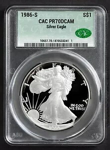 1986-S CAC PR70 DCAM シルバー イーグル プルーフ $1 PR70DCAM CACG｜WORLD RESOURCE【KING店】
