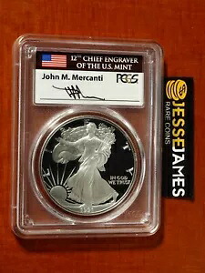 1991 S プルーフ シルバー イーグル PCGS PR70 DCAM ジョン メルカンティ 直筆サイン入りフラッグ ラベル｜WORLD RESOURCE【KING店】