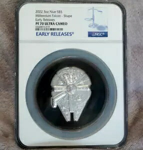 ミレニアム ファルコン スター ウォーズ シルバー コイン 3オンス .999 2022 ニウエ $5 NGC PF70 ER w/OGP｜WORLD RESOURCE【KING店】