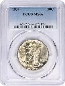 1934 ウォーキング リバティ ハーフダラー MS66 PCGS｜WORLD RESOURCE【KING店】
