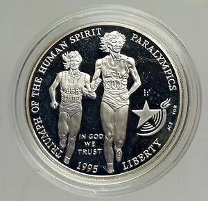 1995 P USA 米国 XXVI パラリンピック アトランタ トラック Prf シルバー $ コイン i94219｜WORLD RESOURCE【KING店】