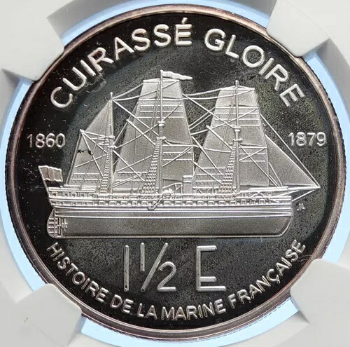 2004 フランス グアドループ海洋歴史プルーフ シルバー 1 1/2 ユーロ コイン NGC i106292｜WORLD RESOURCE【KING店】