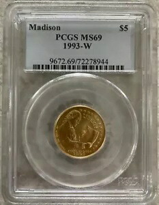 1993-W ジェームズ マディソン $5 ゴールド記念 PCGS MS69｜WORLD RESOURCE【KING店】