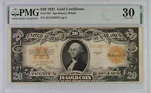 $20 1922 ゴールド証明書 Fr. 1187 PMG 30 非常に細かい