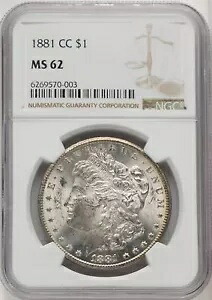 1881 CC US モルガン シルバー ドル $1 - NGC MS 62｜WORLD RESOURCE【KING店】