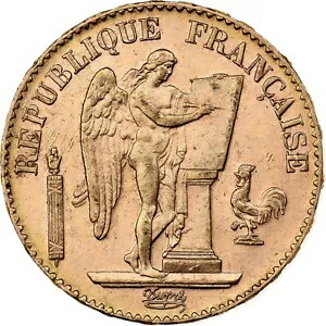 [#1115759] コイン、フランス、ジェニー、20 フラン、1894 年、パリ、オーストラリア、ゴールド、KM:825｜WORLD RESOURCE【KING店】