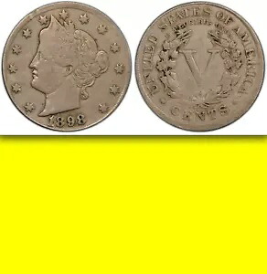 1898 PCGS VF20 外国産プランシェ リバティ ニッケル $900-APR 希少!チョイス＆オリジナル