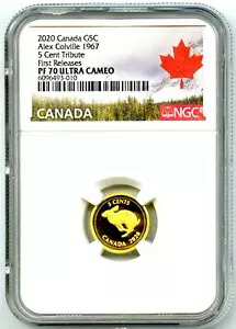 2020 カナダ G5C .9999 ゴールド プルーフ NGC PF70 UCAM アレックス コビル 1967 ラビット POP10