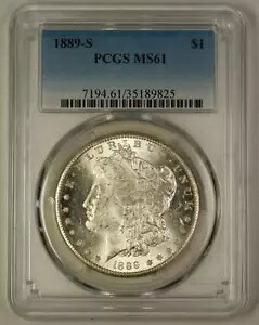 1889-S US モルガン シルバー ダラー コイン $1 PCGS MS-61 (良品) (18)|WORLD RESOURCE【KING店】