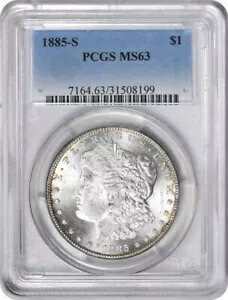 1885-S モーガン シルバー ダラー MS63