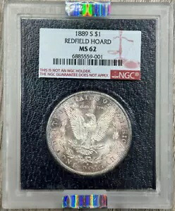 1889-S モーガン ドル 1 ドル レッドフィールド ホード NGC MS62、美しい色合いのコイン
