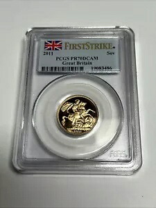 2011 グレートブリテン 1 ソブリン PCGS PR70 DCAM ファースト ストライク (7.98 g)