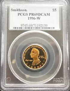 1996 W $5 ゴールド 記念コイン SMITHSONIAN PCGS PR69 DCAM