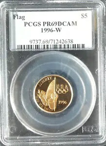 1996 W $5 ゴールド 記念コイン FLAG PCGS PR69 DCAM