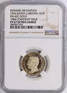 2003 NGC 1 ソブリン コインクラフト ロンドン造幣局 エドワード 8 世 ファンタジー (1936) ゴールド PF67