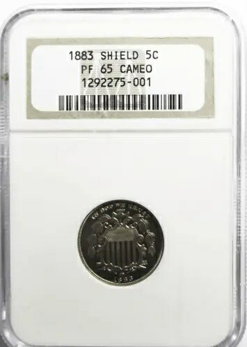 1883 5c プルーフ シールド ニッケル 5 セント 米国コイン PF65 カメオ NGC