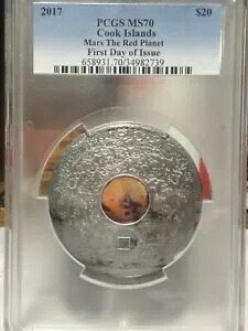 2017 クック諸島火星赤い惑星初日号 PCGS MS 70 (1/77)
