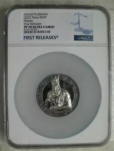 パラオ $20 2022 銀貨 モーセの永遠の彫刻 II NGC PF70 初回リリース