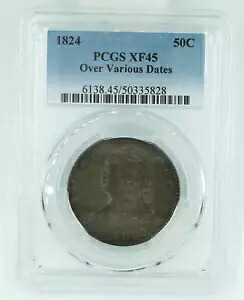 1824 PCGS XF45 さまざまな日付にわたってキャップ付きバスト 0.5 ドル
