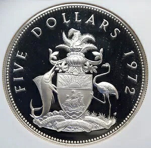 1972 バハマの巨大海賊撃破のモットー ヴィンテージ プルーフ シルバー $5 コイン NGC i85230｜WORLD RESOURCE【KING店】