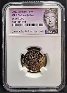 ??2022 英国 UK ゴールド ソブリン QE II プラチナ ジュビリー NGC MS 69 DPL