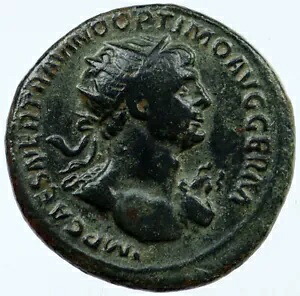 トラヤン 116AD ローマ デュポンディウス 本物の古代本物のローマのコイン i118081|WORLD RESOURCE【KING店】