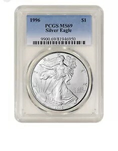 1996 アメリカン シルバー イーグル - PCGS MS69 本当に素晴らしいコイン!