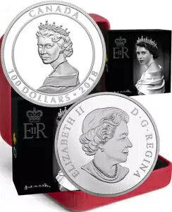 2018 Princess Portrait1951 $100 10OZ シルバー プルーフ コイン カナダ クイーン エリザベス 2 世｜WORLD RESOURCE【KING店】