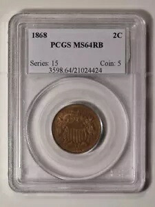 1868 2C 2セントピース PCGS MS64RB