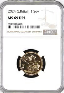 2024 ゴールド ソブリン NGC MS69 DPL キング チャールズ 3 世コイン未流通英国