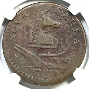 1787 M 44-d R-3 NGC XF 詳細 プラウ スプリグなし ニュージャージー コロニアル銅貨 292,050円