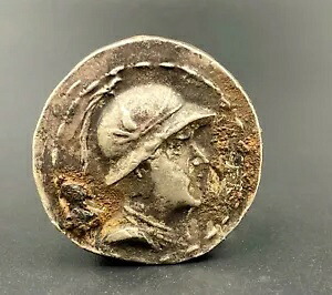 古銭 古代東部バクトリアン インド ギリシャ人 ヘレニズム時代の銀の骨董品