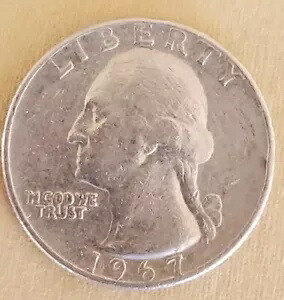 1967 年エラー クォーター ミントマークなしエラー