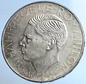 1941 ルーマニア マイケル 1 世 アンティーク ヴィンテージ オールド シルバー 500 LEI ルーマニア コイン i108412｜WORLD RESOURCE【KING店】