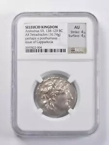 AU 138-129 BC セレウコス朝 AR テトラドラクマ NGC 古代人 *6783