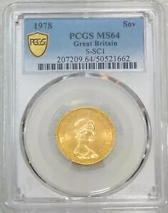 1978 クイーン エリザベス ゴールド ソブリン PCGS MS64 グレート ラスター ジャスト グレーディング PQ #S41B