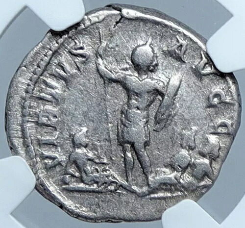 CARACALLA 207AD ブリタニア川神レア古代銀ローマコイン NGC i59821｜WORLD RESOURCE【KING店】