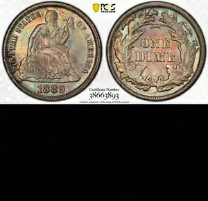 1889 PCGS MS62 ダブルダイ リバース ? $3,960-APR-MS64 Seated Liberty Dime DDR 10c