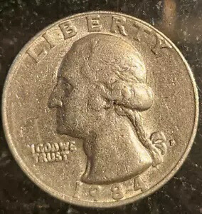 1984 P 四半期、複数のエラー、P の記入 - 「In God We Trust」の「I」の欠落
