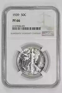 1939 プルーフ ウォーキング リバティー ハーフダラー NGC PR66 - PQ、白いコイン!